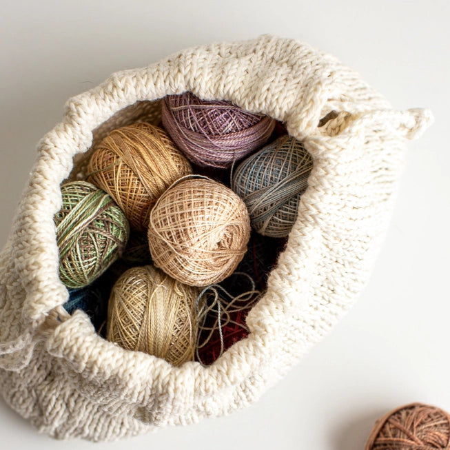 Trellis Knit Drawstring Bag Kit by Flax & Twine
