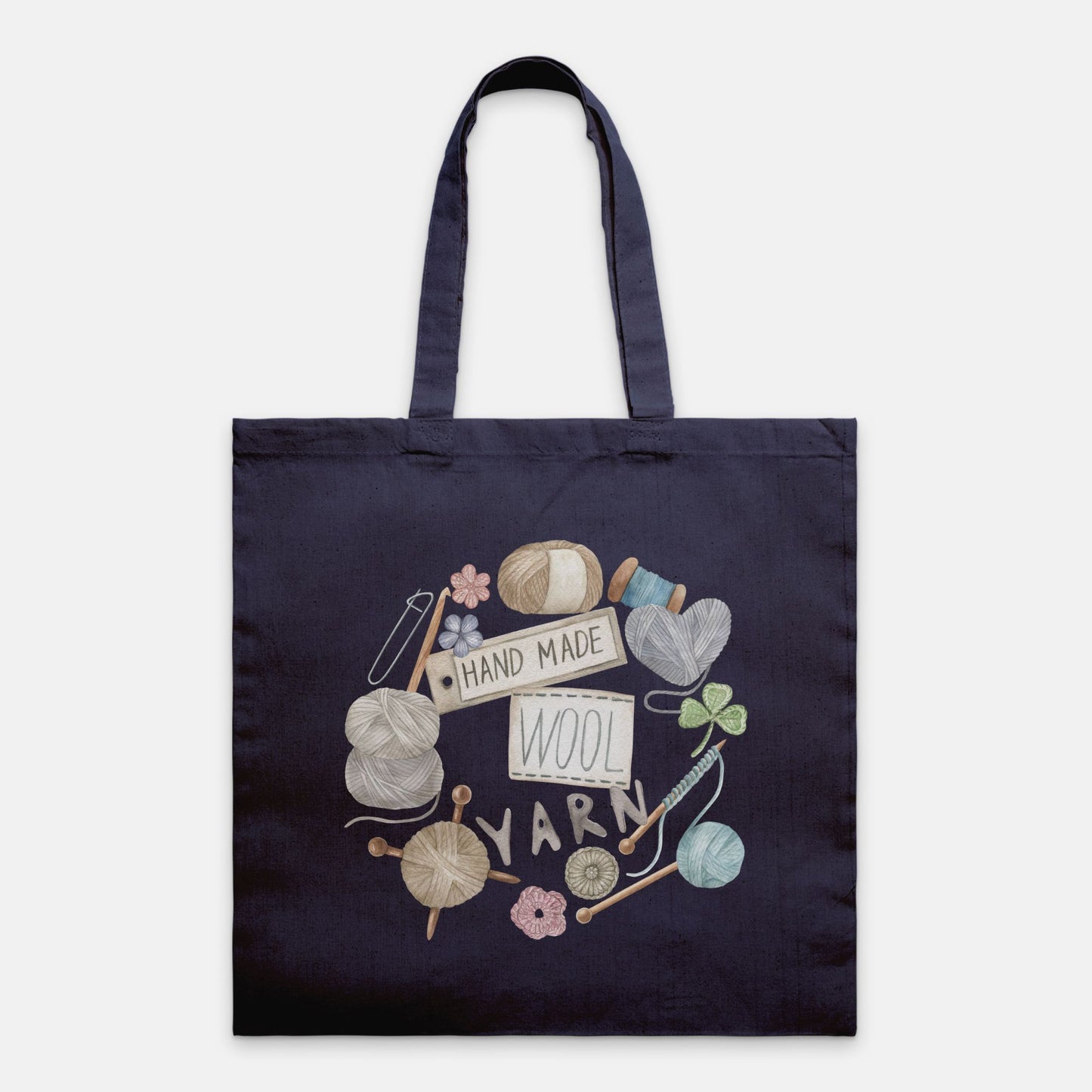 Watercolor Fiber Arts Wreath Lightweight Tote