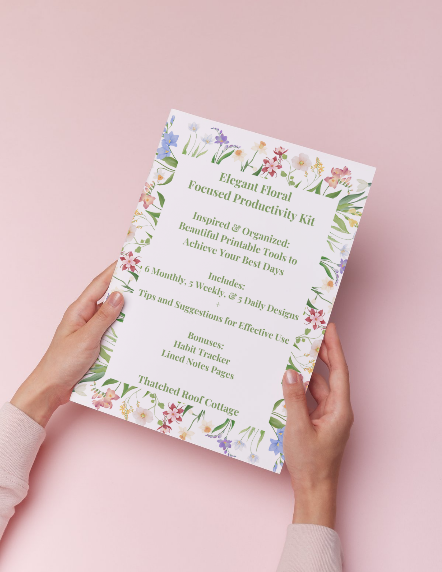 Focus & Flourish: Printable Floral Productivity Kit for Inspired Planning - Instant Download
