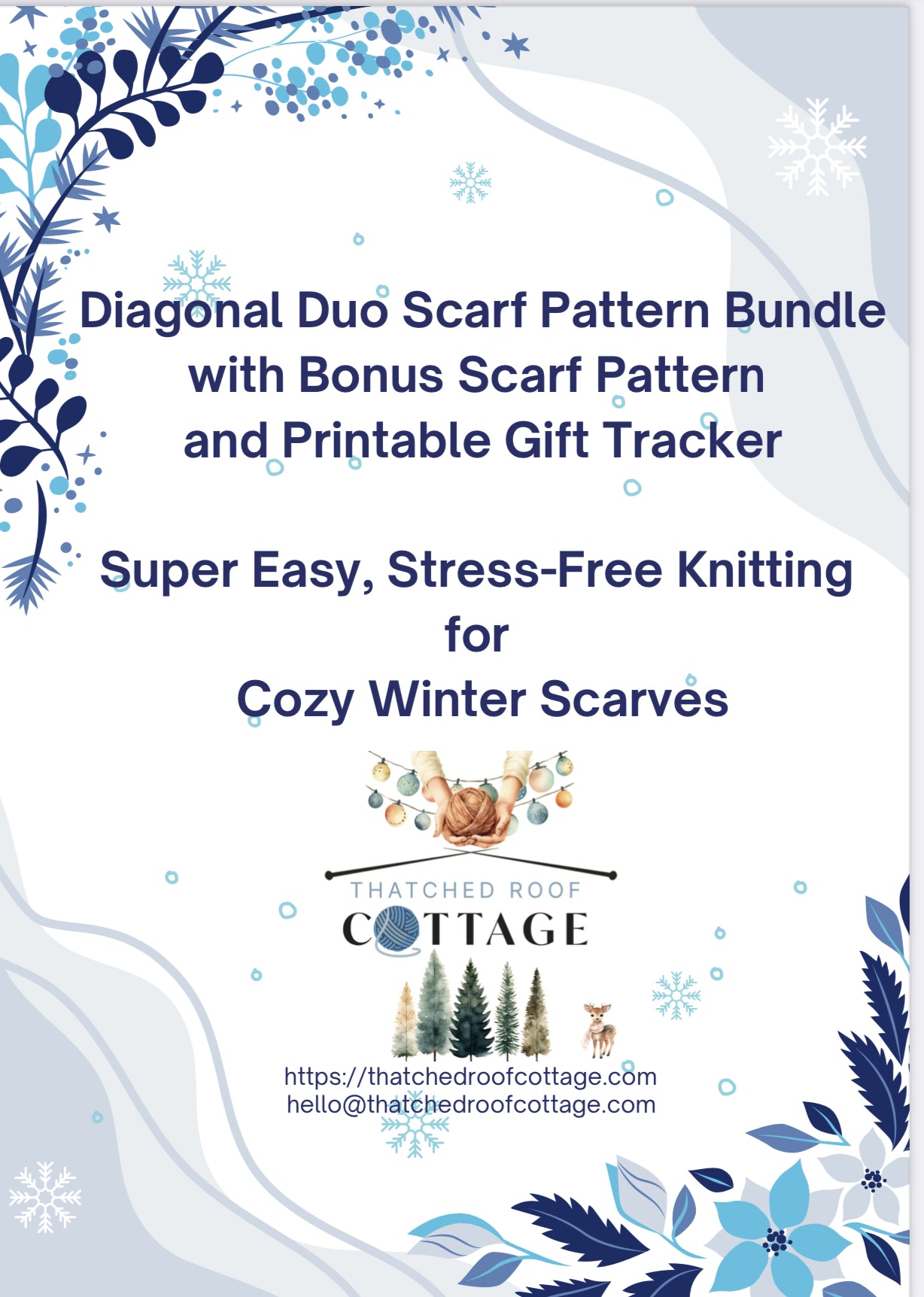 Diagonal Duo Scarf Pattern Bundle - Talk about Cozy Knits! 2 Scarf Patterns + Free Bonus Pattern & Printable Gift Tracker - Super Easy, Stress-Free Knitting for Cozy Winter Accessories