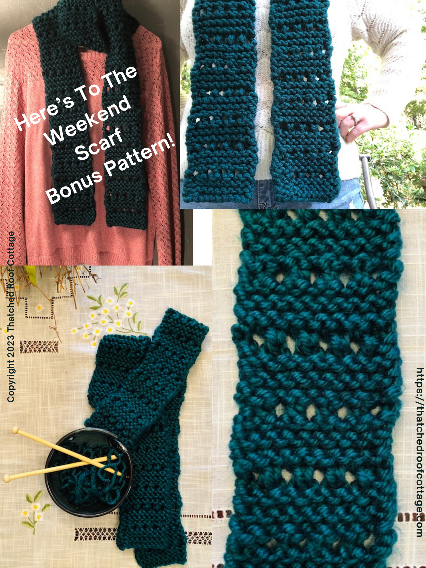 Diagonal Duo Scarf Pattern Bundle - Talk about Cozy Knits! 2 Scarf Patterns + Free Bonus Pattern & Printable Gift Tracker - Super Easy, Stress-Free Knitting for Cozy Winter Accessories