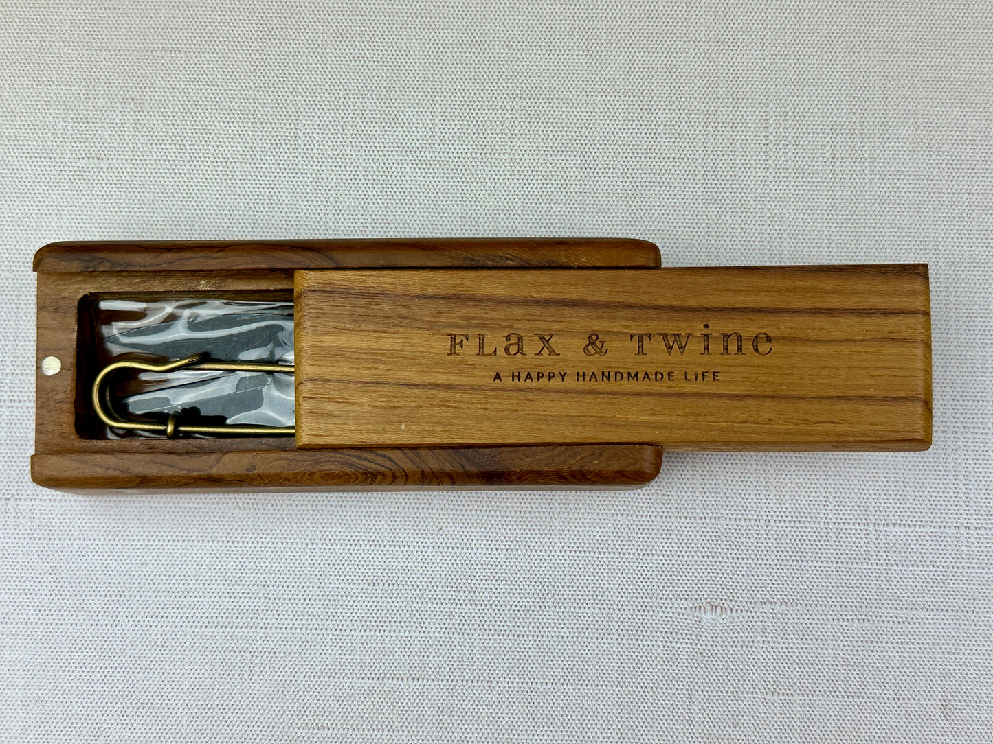 Teak Notions Box by Flax & Twine