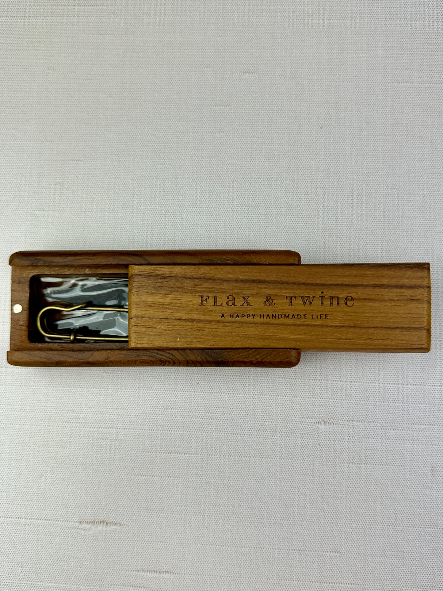 Teak Notions Box by Flax & Twine