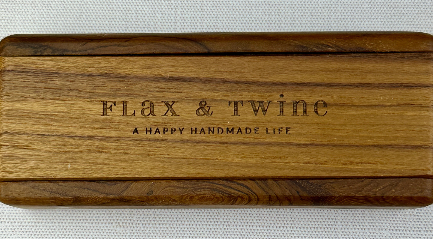 Teak Notions Box by Flax & Twine