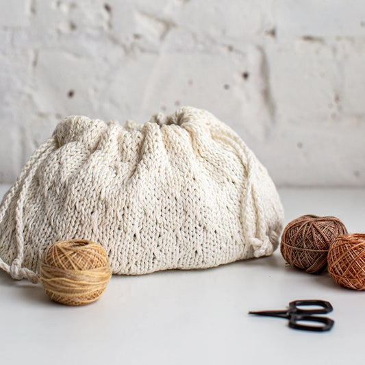 Trellis Stitch Drawstring Bag Kit by Flax & Twine