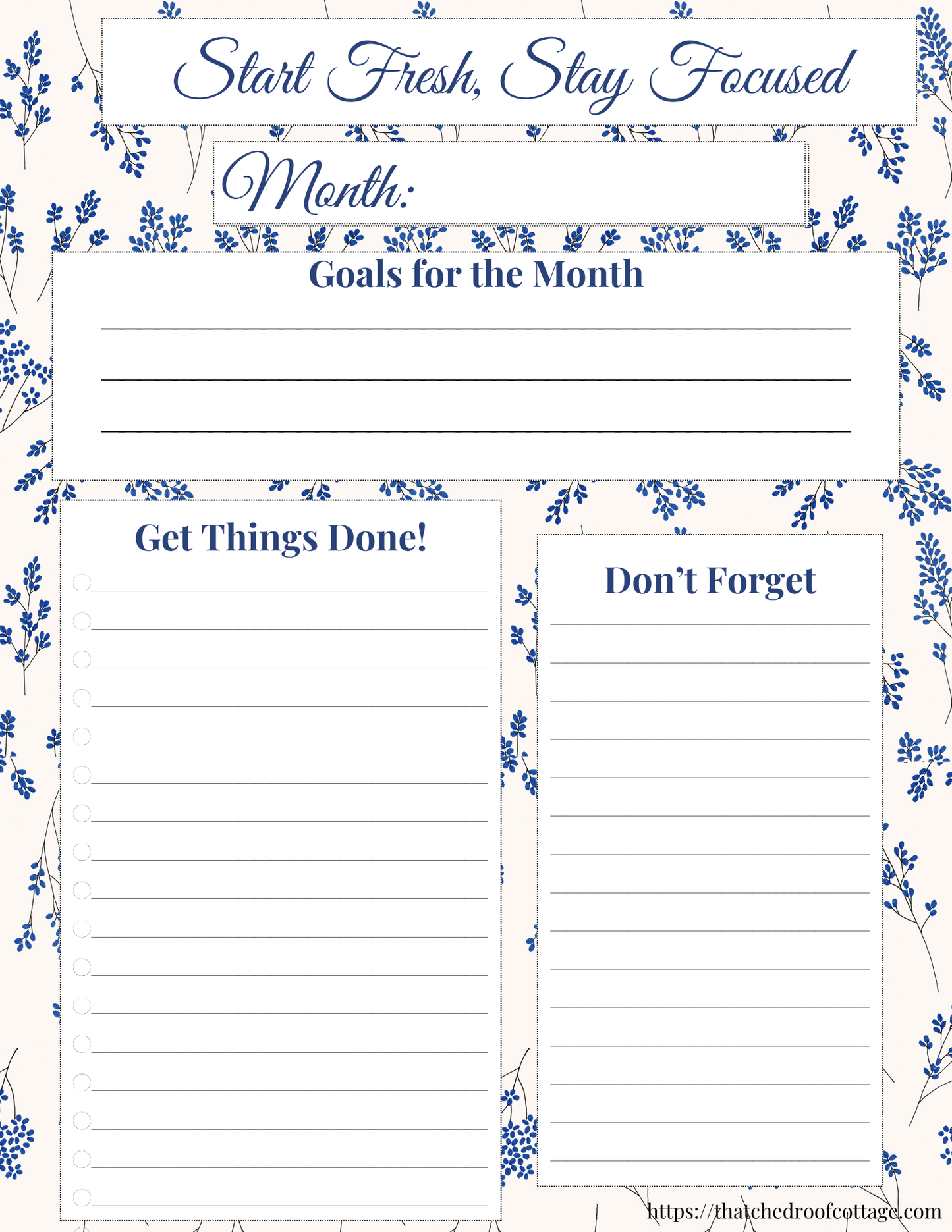 Focus & Flourish: Printable Floral Productivity Kit for Inspired Planning - Instant Download