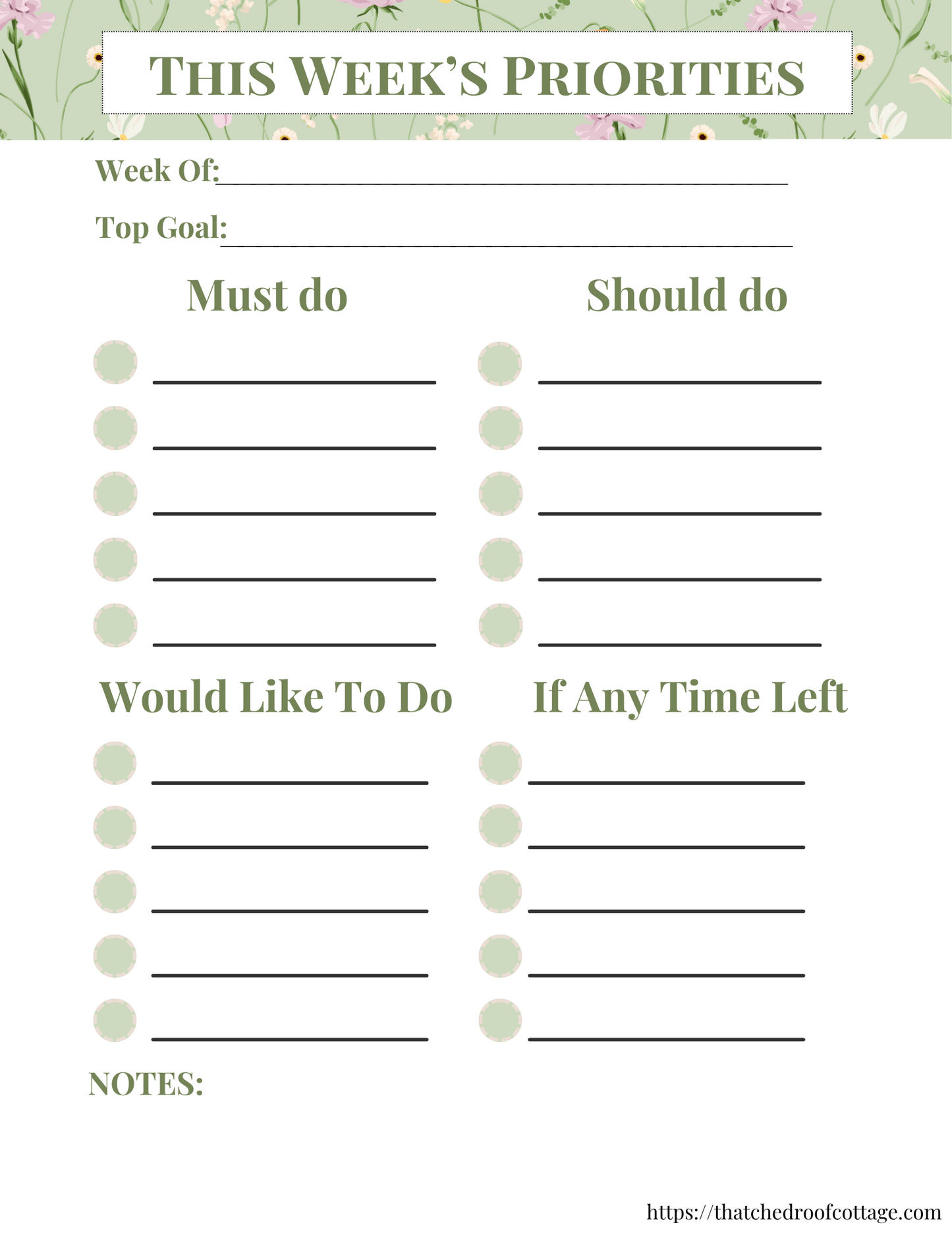 Focus & Flourish: Printable Floral Productivity Kit for Inspired Planning - Instant Download