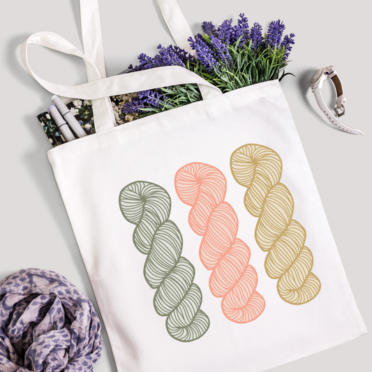 Yarn Trio Lightweight Tote Bag - Stylish, Practical, and Perfect for Yarn Enthusiasts